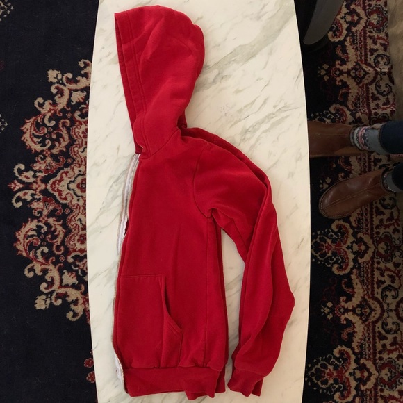 Red American Apparel Zip-Up Hoodie - Picture 1 of 4
